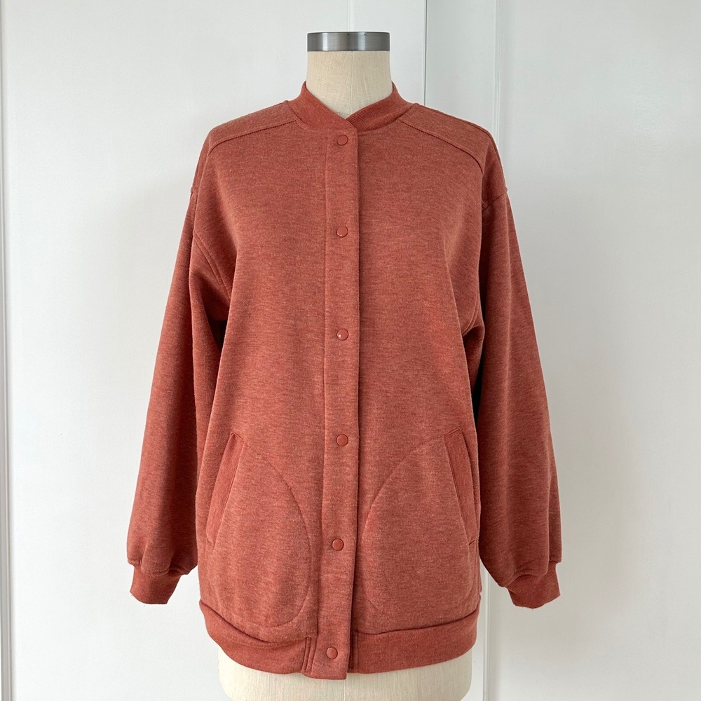 Vintage Haband Orange Bomber Sweatshirt Jacket Snap Size S‎ Sweatshirt